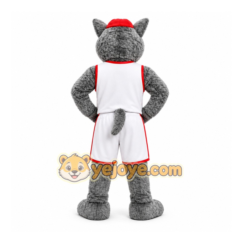 Gray Wolf Mascot Costume for Sports Events