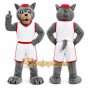 Gray Wolf Mascot Costume for Sports Events