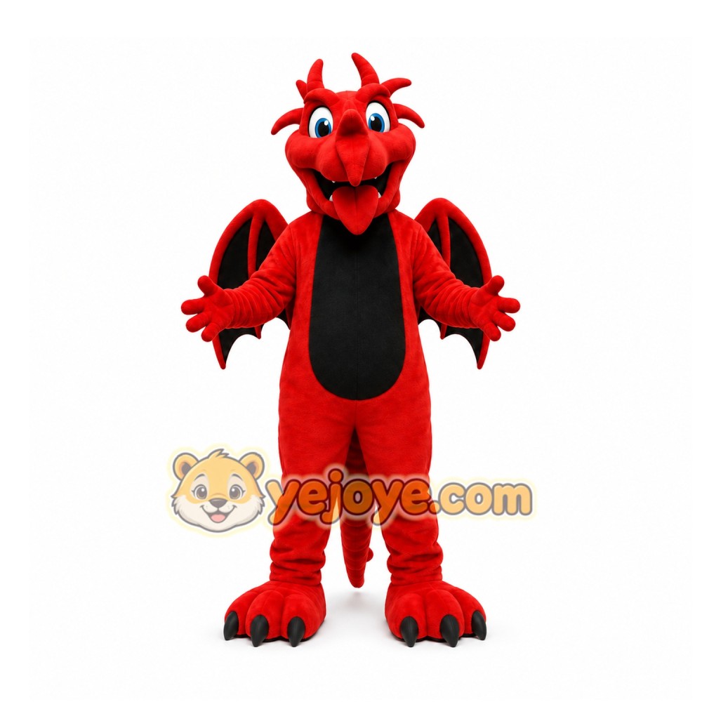 Red Dragon Mascot Costume for Events and Promotions Red Dragon Mascot Costume for Events and Promotions