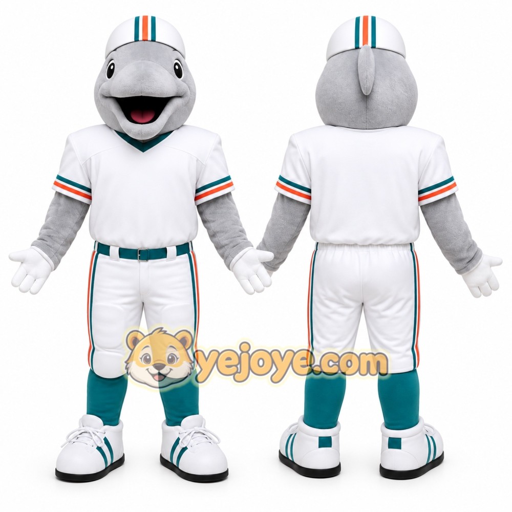 White Dolphin Mascot Costume for Sports Events White Dolphin Mascot Costume for Sports Events