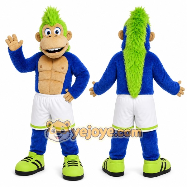 Blue Monkey Mascot Costume for Children's Events