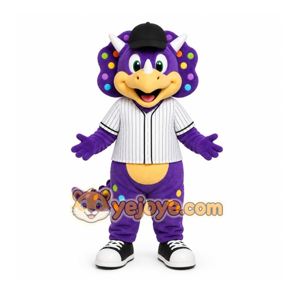 Purple Dinosaur Mascot Costume for Sports Events Purple Dinosaur Mascot Costume for Sports Events
