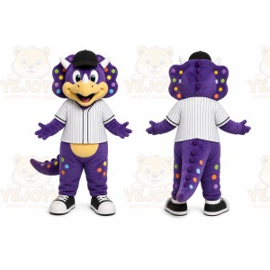 Purple Dinosaur Mascot Costume for Sports Events