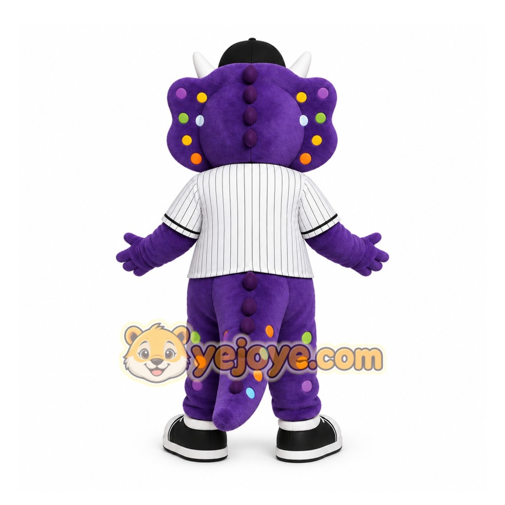 Purple Dinosaur Mascot Costume for Sports Events Purple Dinosaur Mascot Costume for Sports Events