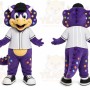 Purple Dinosaur Mascot Costume for Sports Events