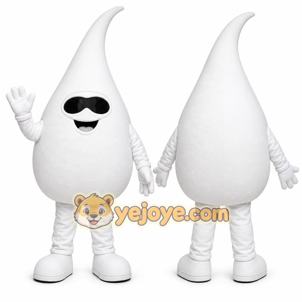 White Drop Mascot Costume for Events and Promotions White Drop Mascot Costume for Events and Promotions