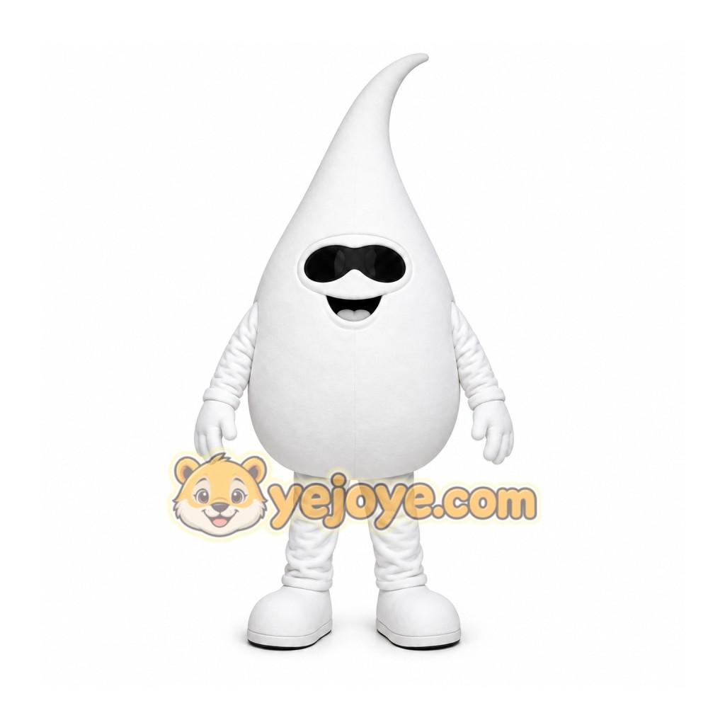 White Drop Mascot Costume for Events and Promotions White Drop Mascot Costume for Events and Promotions