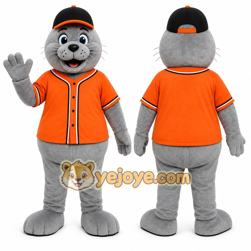 Gray Seal Mascot Costume for Sports Events Gray Seal Mascot Costume for Sports Events