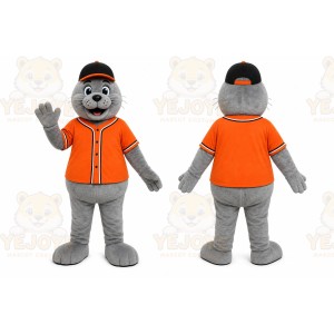 Gray Seal Mascot Costume for Sports Events