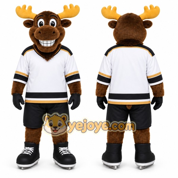 Brown Moose Mascot Costume for Sports Events