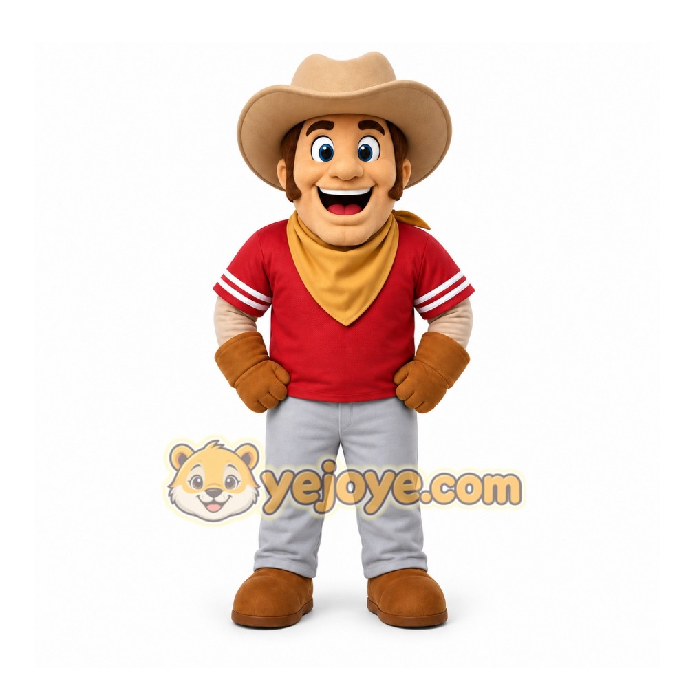 Brown Cowboy Mascot Costume for Events and Promotions Brown Cowboy Mascot Costume for Events and Promotions