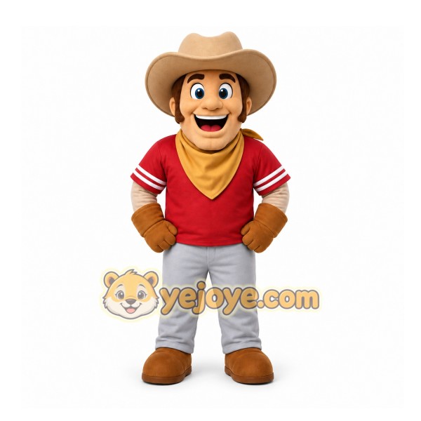 Brown Cowboy Mascot Costume for Events and Promotions