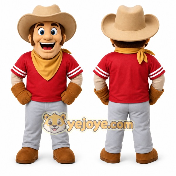 Brown Cowboy Mascot Costume for Events and Promotions