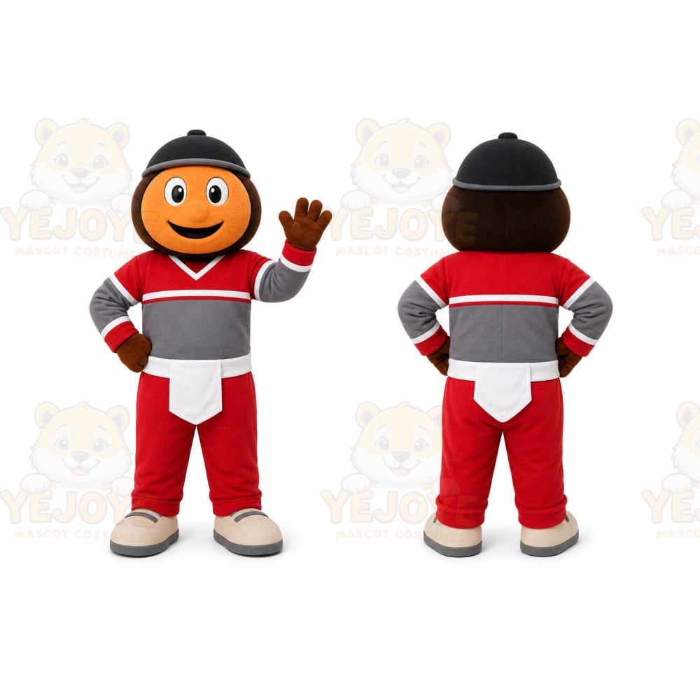 Orange Smiling Round Face Mascot Costume for Events and Promotions