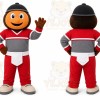 Orange Smiling Round Face Mascot Costume for Events and Promotions