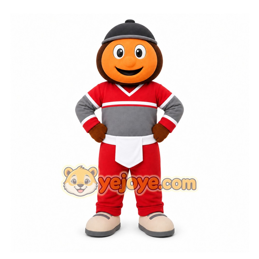 Orange Smiling Round Face Mascot Costume for Events and Promotions