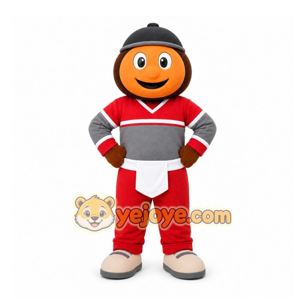 Orange Smiling Round Face Mascot Costume for Events and Promotions