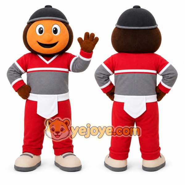 Orange Smiling Round Face Mascot Costume for Events and Promotions