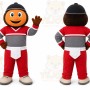 Orange Smiling Round Face Mascot Costume for Events and Promotions