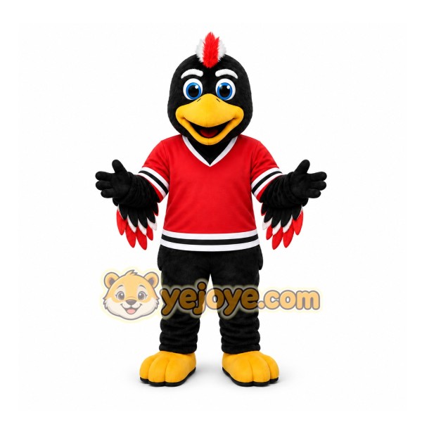 Black Bird Mascot Costume for Sports Events