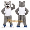 Gray Wolf Mascot Costume for Sports Events