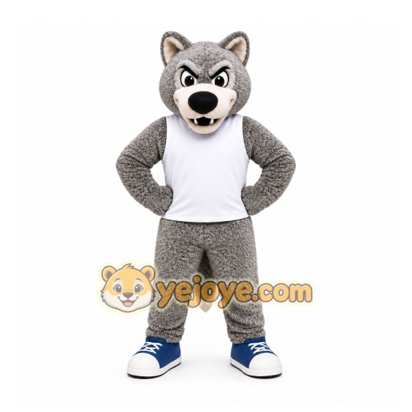 Gray Wolf Mascot Costume for Sports Events Gray Wolf Mascot Costume for Sports Events