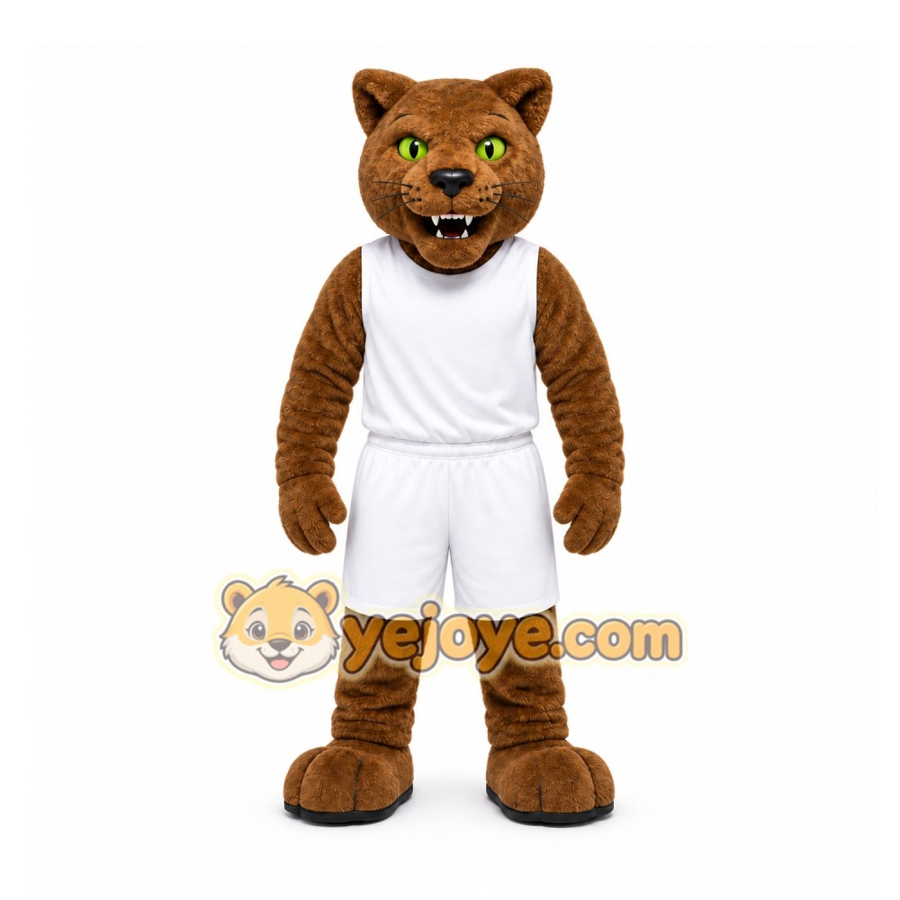 Brown Big Cat Mascot Costume for Sports Events Brown Big Cat Mascot Costume for Sports Events