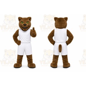 Brown Big Cat Mascot Costume for Sports Events