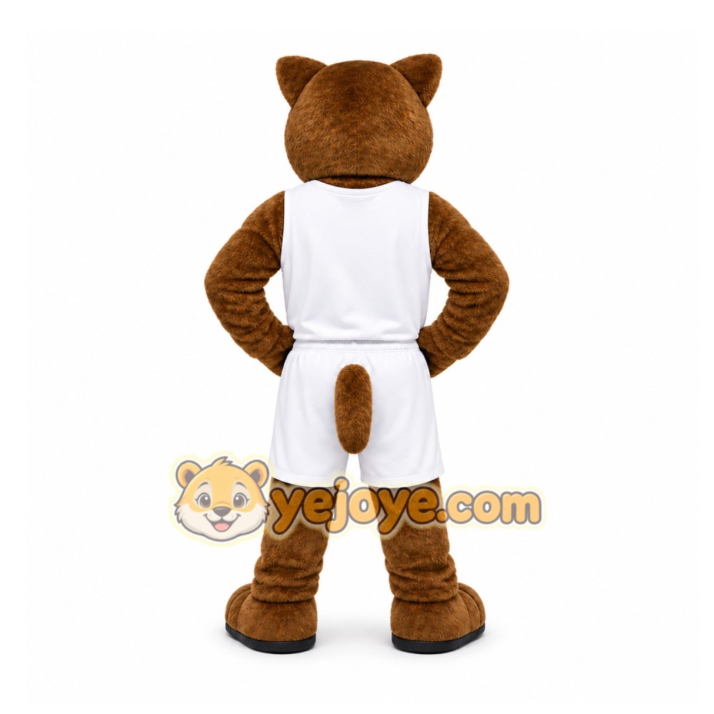 Brown Big Cat Mascot Costume for Sports Events Brown Big Cat Mascot Costume for Sports Events