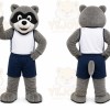Gray Raccoon Mascot Costume for Sports Events