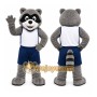 Gray Raccoon Mascot Costume for Sports Events