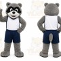 Gray Raccoon Mascot Costume for Sports Events