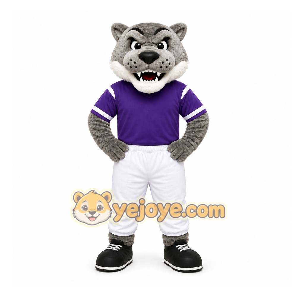Gray Wolf Mascot Costume for Sports Events