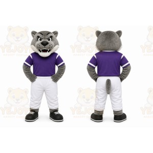 Gray Wolf Mascot Costume for Sports Events