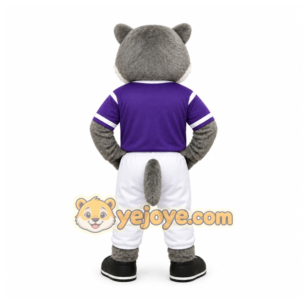 Gray Wolf Mascot Costume for Sports Events