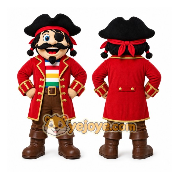 Red Pirate Mascot Costume for Events and Promotions