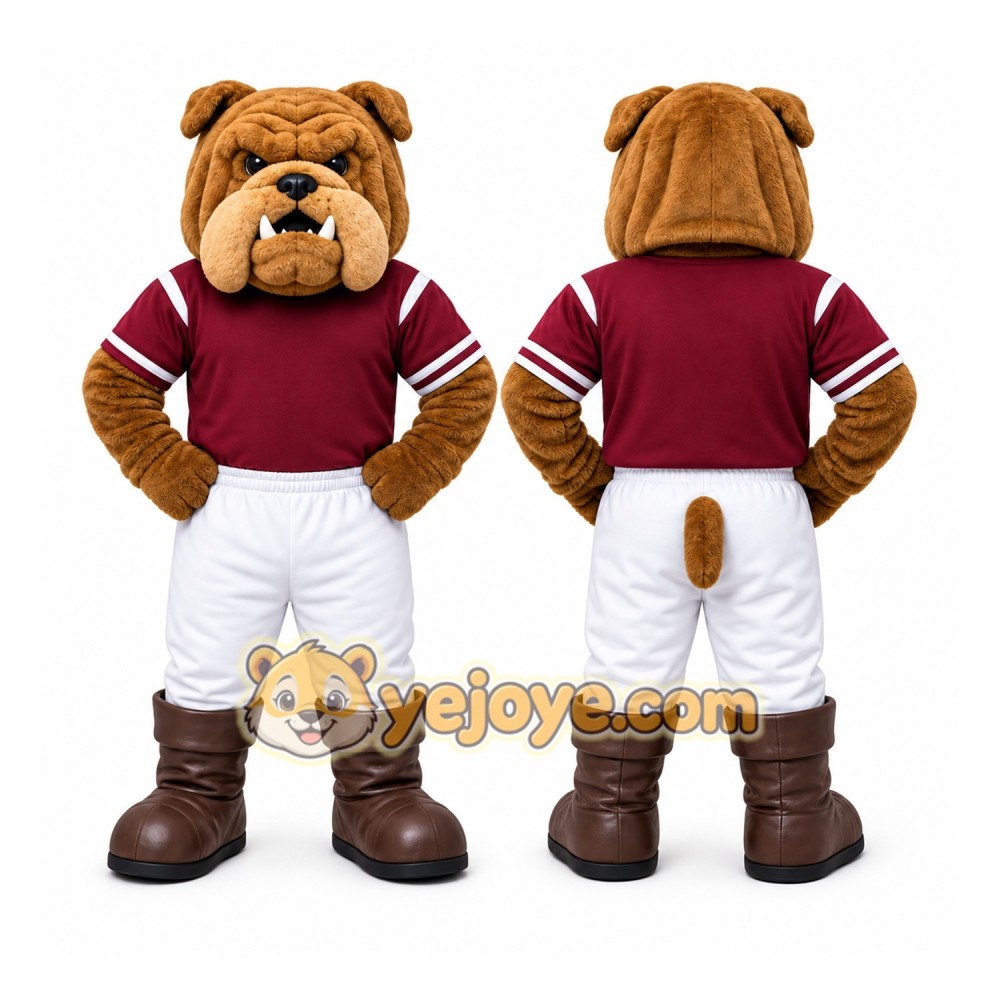 Brown Bulldog Mascot Costume for Sports Events Brown Bulldog Mascot Costume for Sports Events
