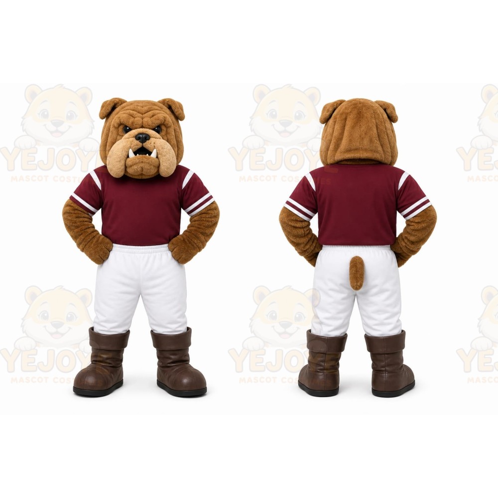 Brown Bulldog Mascot Costume for Sports Events