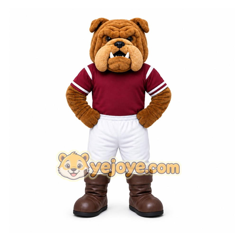 Brown Bulldog Mascot Costume for Sports Events Brown Bulldog Mascot Costume for Sports Events