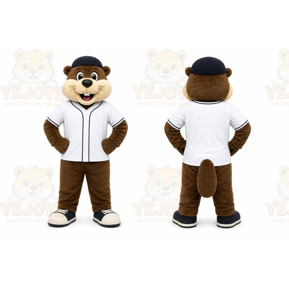 Brown Beaver Mascot Costume for Sports Events