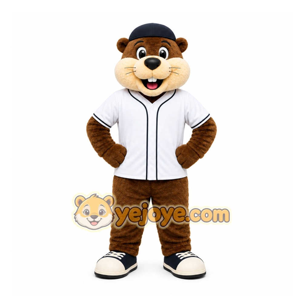Brown Beaver Mascot Costume for Sports Events