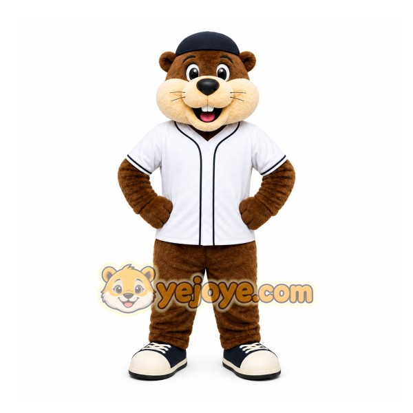 Brown Beaver Mascot Costume for Sports Events