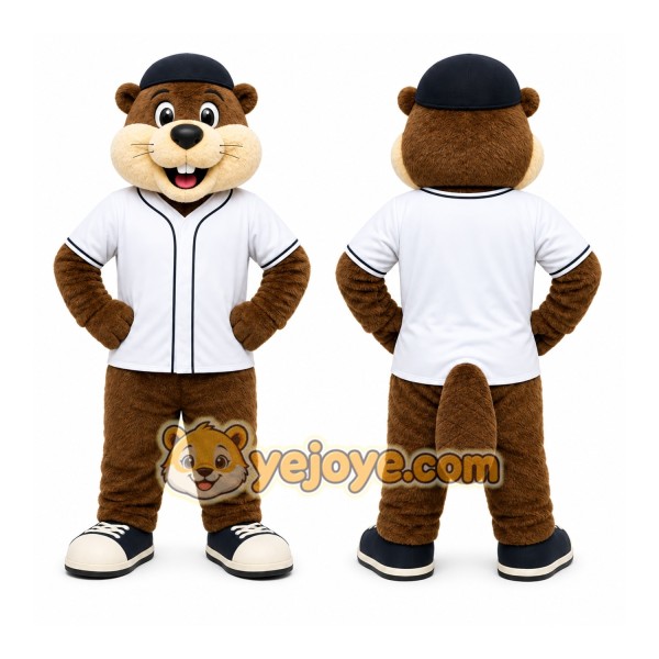 Brown Beaver Mascot Costume for Sports Events