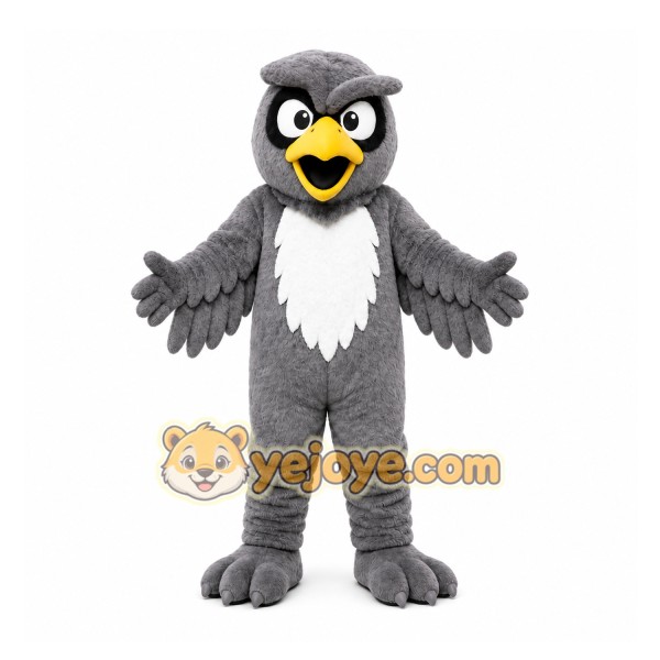 Gray Hawk Mascot Costume for Sports Events