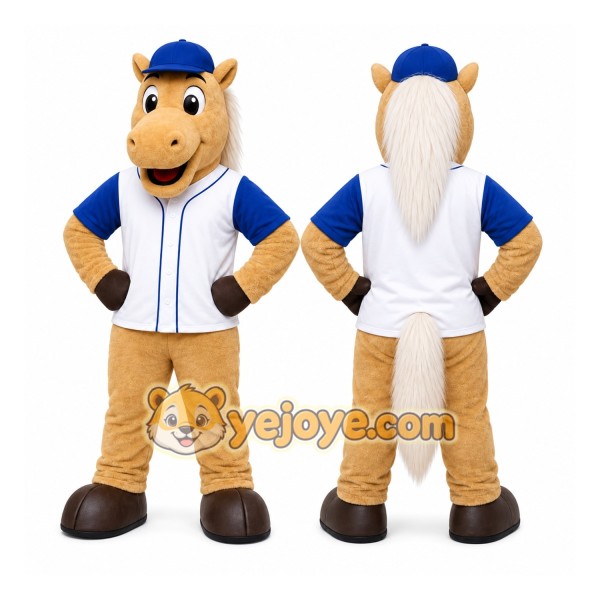 Tan Horse Mascot Costume for Sports Events