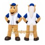 Tan Horse Mascot Costume for Sports Events