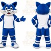 Blue Cat Mascot Costume for Sports Events