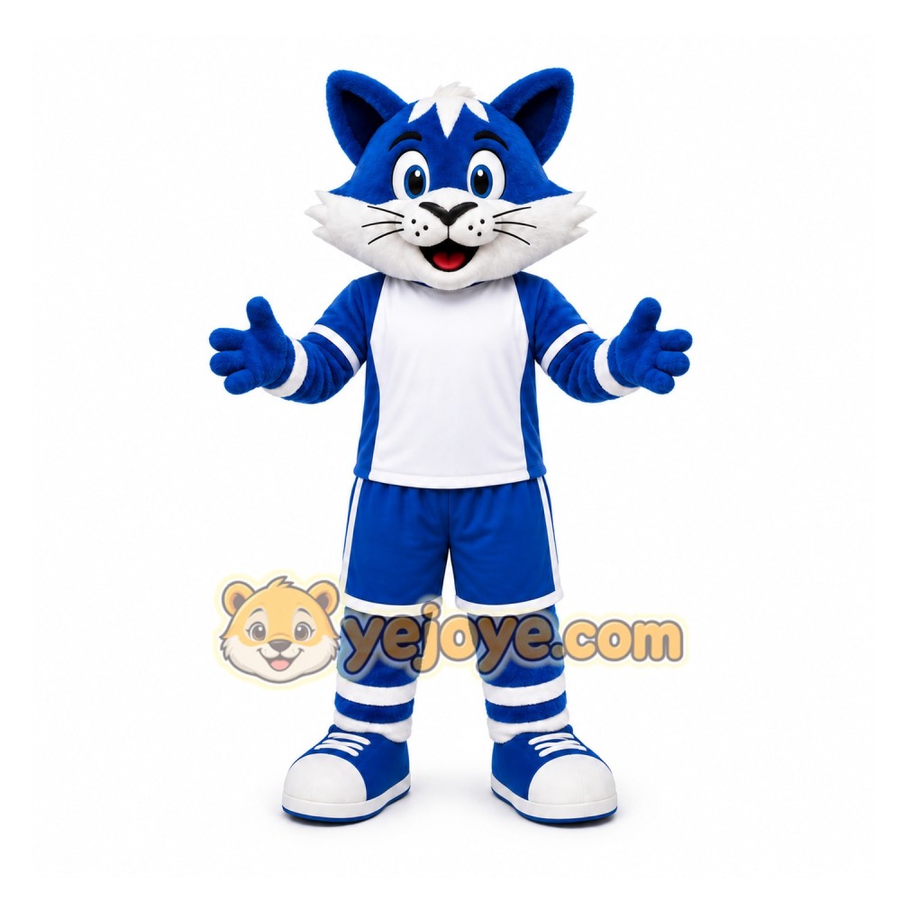 Blue Cat Mascot Costume for Sports Events Blue Cat Mascot Costume for Sports Events