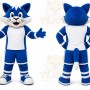 Blue Cat Mascot Costume for Sports Events