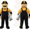 Black Construction Worker Mascot Costume for Corporate Events